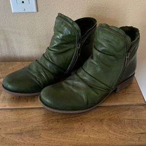 Miz Mooz LUNA Forest Green Ankle Booties